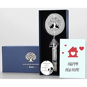 Housewarming Wind Chime with Tree of Life Wind Spinner – Housewarming Gifts for New House – House Warming Gift Ideas for…
