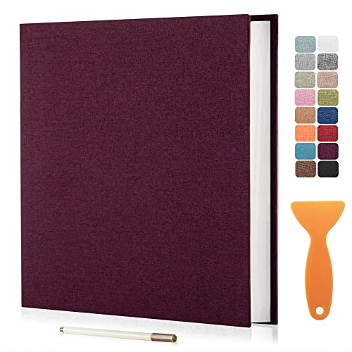 HenPisen Large Photo Album Self Adhesive Scrapbook Album for 4×6 8×10 Pictures DIY Magnetic Linen Cover Album 40 Pages for Family Wedding Gifts with Metal Pen and Plastic Board by HenPisen - Used condition - US$18.00