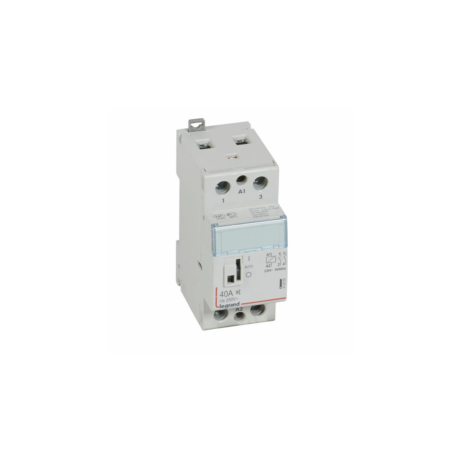 412559 Legrand - Contacteur jour nuit silencieux bobine 230V monophasé - 40A - contact 2NO - 2 modules