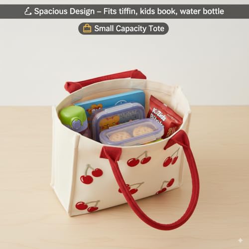 Image of Kids Lunch Bag | Cute & Stylish Embroidery Mini Tiffin Bag for Boys & Girls | Cute Cotton Cartoon Design I Picnic Tuition School, Preschool & Playschool | Gift for Birthday