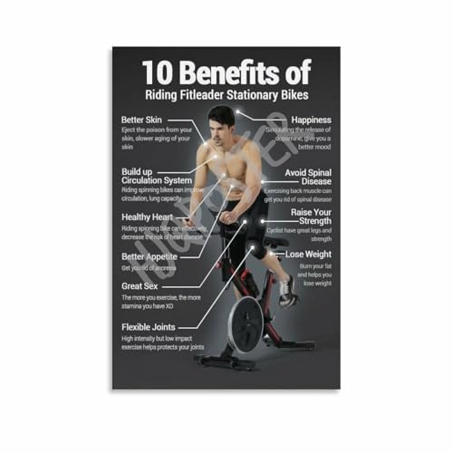 10 Benefits of Riding Fitleader Stationary Bikes Poster Gym Wall