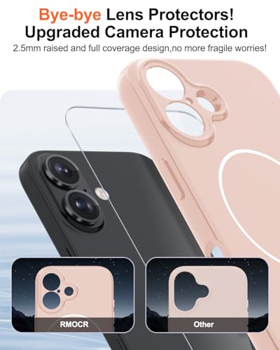 Image of Magnetic for iPhone 17 Case,Shockproof Matte Cover,Cute Pink | with Screen Protector,Compatible with MagSafe,Military Grade Drop Protection,Full Camera Protection,Non-Slip Design Case
