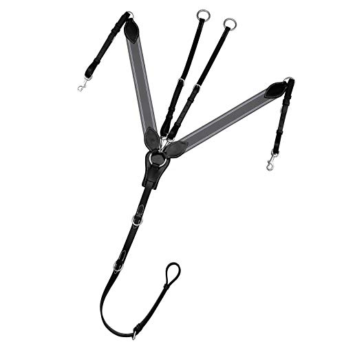 Exion 3-Point English Breastplate for Horses with Running Martingale – Grey Elastic Leather Horse Breast Plate Horse Tack for Jumping, Schooling– Black, Havana, Oak Brown – Pony, Cob, Full, Warmblood