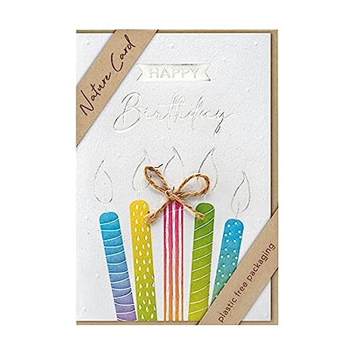 bsb - Karte zum Geburtstag - Nature Card - Nachhaltige Karten zum Geburtstag - Geburtstagskarten mit Umschlag - Geburtstagskarte Frauen & Männer - Glückwunschkarte 11,5 x 17 cm - Kerzen Motiv bsb - Karte zum Geburtstag - Nature Card - Nachhaltige Karten zum Geburtstag - Geburtstagskarten mit Umschlag - Geburtstagskarte Frauen & Männer - Glückwunschkarte 11,5 x 17 cm - Kerzen Motiv