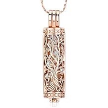 Imrsanl Cremation Jewelry Urn Necklace for Ashes Pendant with Hollow Glass Vial Cylinder Cremation Keepsake Memorial Lockets Ashes Holder for Women Men Pet