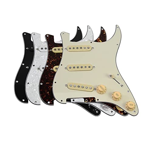 BIPROS 5 Pickguard SSS précâblé Guitare Pickguard décalés micros 50/50/52mm for Guitare FD Strat (Color : Nero) - Les Beatles, Paul McCartney, John Lennon, RIngo Starr, George Harrison BIPROS 5 Pickguard SSS précâblé Guitare Pickguard décalés micros 50/50/52mm for Guitare FD Strat (Color : Nero) – Image 3