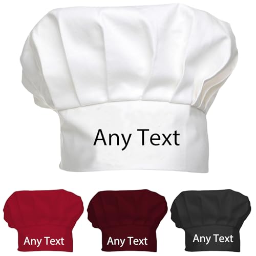 JOUWUI Personalizzato Cappello per Uomo Donna da Cuoco Chef Personalizzata Nome Testo o Logo Cappello da Cuoco Cucina Hotel Ristorante Cappelli Cucina, Custom Chef Hat
