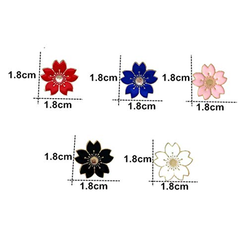 Apol Beautiful Cherry Blossom Brooches Enamel Brooch Pins Breastpin Set 5 Pieces For Women Girls Clothes Collar Dress Scarf Decoration #TOP3