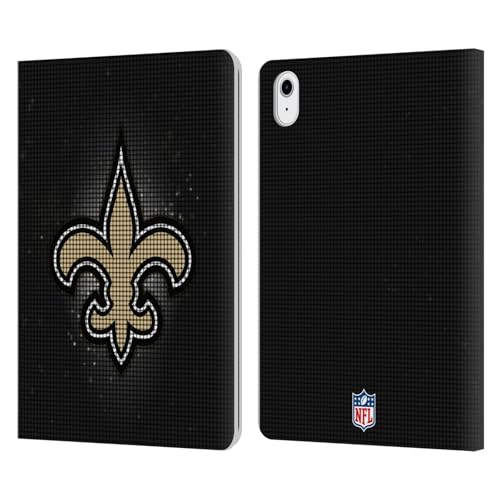 Étui portefeuille New Orleans Saints NFL pour iPad Air 11 en cuir avec éclairage LED