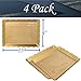 Upper Midland Products 9 x 13 Gold Plastic Serving Trays 4 Pack Platters Disposable For Parties