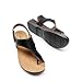 DREAM PAIRS Women's Comfortable Cork Footbed Arch Support Sandals Casual to Dressy Thong Walking Flat Sandals for Summer,Size 8,Black,DWUMFS2509