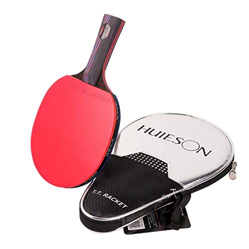 HUIESON de profesión Tipo de Ataque Raqueta de Tenis de Mesa Rey de Carbono Entrenamiento o Competencia Tabla Bate de Tenis Ping Pong Paddle (Largo) Cover