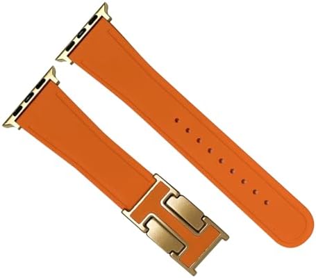 Magnetic Leather Band Compatible with Apple Watch Ultra, SE & Series 10-1 (49mm/46mm/45mm/44mm/42mm/41mm/40mm/38mm), Soft Silicone & Leather Patchwork Strap for Men & Women