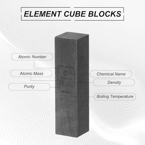 PATIKIL Kohlenstoff Würfel 05x05x2 Zoll C Dichte Stab Hochdichte Element Stab Einzigartiger Metall Würfel Periodensystem Der Elemente Sammlungen Labor Experiment
