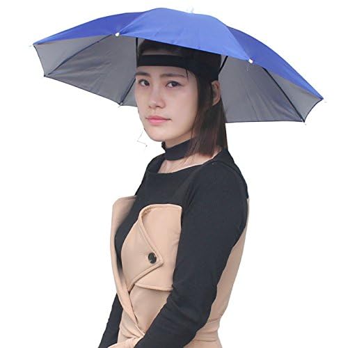 Image of UH26 Umbrella Hat, Colorful Folding Headwear 26 inch, Elastic Headband Sun Rain Umbrella Hat Cap for Party, Fishing and Gardening, Prefect for Kids