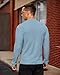 Mens Casual Mock Turtleneck Long Sleeve Basic Lightweight Slim Fit Pullover Tops Ribbed Thermal Undershirts Blue