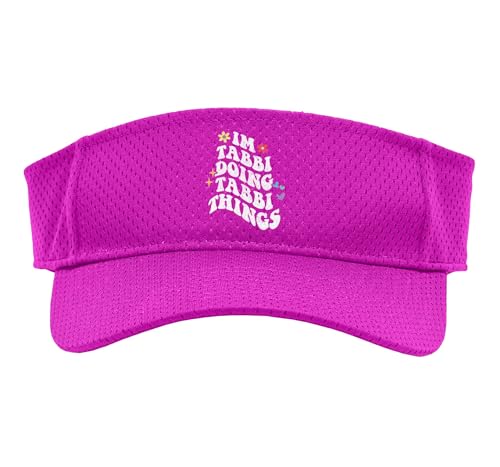 Retro Groovy Im Tabbi Doing Tabbi Things Funny Mother's Day Sport Sun Visor, Youth, One Size, Pink