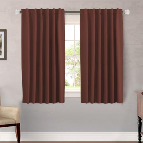 Image of H.VERSAILTEX Blackout Curtains Thermal Insulated Window Treatment Panels Room Darkening Blackout Drapes for Living Room Back Tab /Rod Pocket Bedroom Draperies (2 Panels, Rust, 52 x 54 Inch)