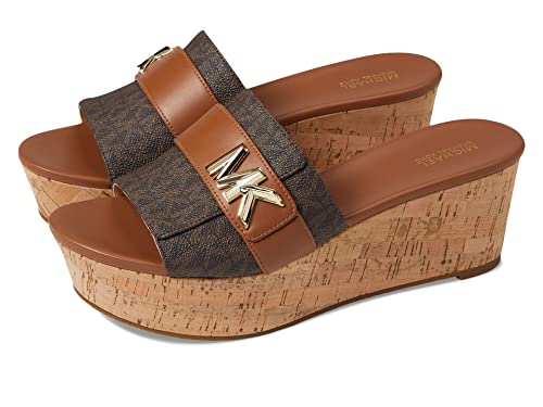 Michael Kors Jilly Platform Slide Brown Multi 10 M #TOP21
