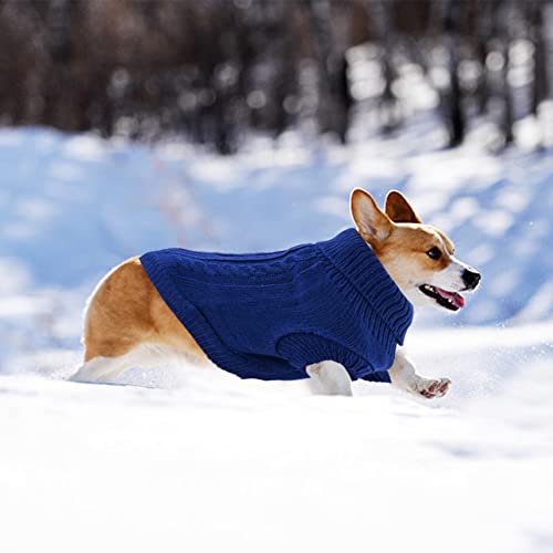 Warm Puppy Sweater for Small Dogs, Knitted Dog Pullover with Soft Turtleneck, Winter Outfit for Welsh Corgi Yorkshire Terrier - Image 4