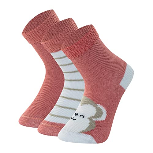 Kit 3 Prs Meia Cas C Medio Bebe C/Lycra, Mash, Menina, Vermelho Terracota, 16-21