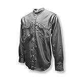 Long Sleeve Cotton Button Down FR Shirt - GY - Size M