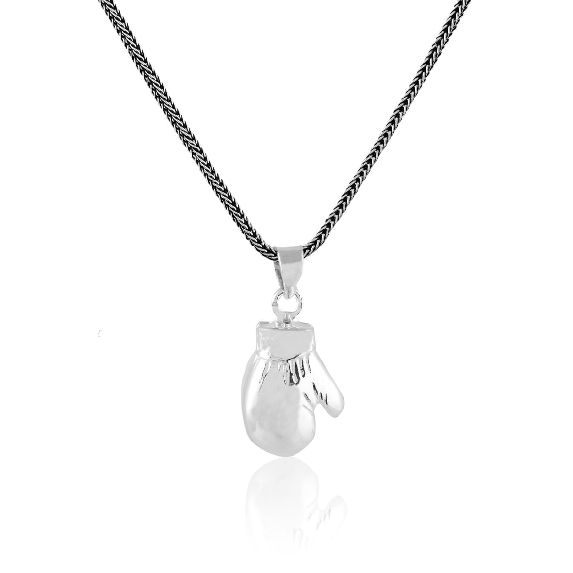 Pendentif de combattant en argent sterling, collier gants de boxe look urbain - 5