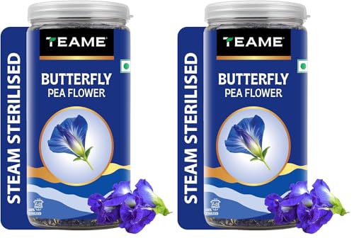 Image of TE-A-ME Butterfly Pea Flower Tea | Blue Colored Tea | 100gm (100+ Cups) | SUPER ANTIOXIDANT | Caffeine Free || Aparajita - Shankhpushpi || Flower Based - Herbal (Pack of 2)