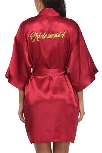 Image of Giova Women Bridal Robe for Bride and Bridesmaid Getting Ready Wedding Party Bathrobe