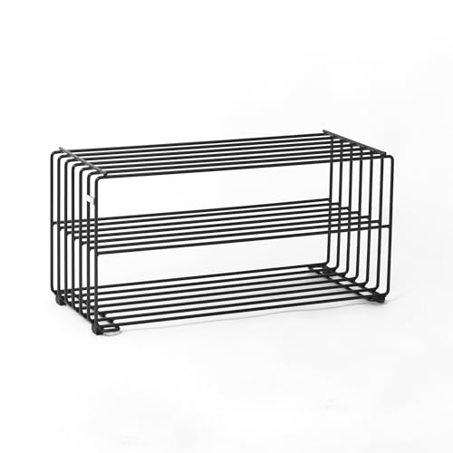 MYWIRE® Elegante scarpiera in metallo (grafite nero) "RODL 2" – moderno portascarpe dal look elegante – organizer per scarpe di alta qualità stabile e robusto – prodotto in Austria