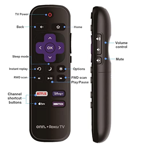Image of OEM Replacement Remote Control Compatible with All ONN. Roku TV Smart 4K Ultra HDTV 【Not for Roku Stick and Roku Box】 (Netflix /Disney Plus /Apple TV+ /HBO Max)