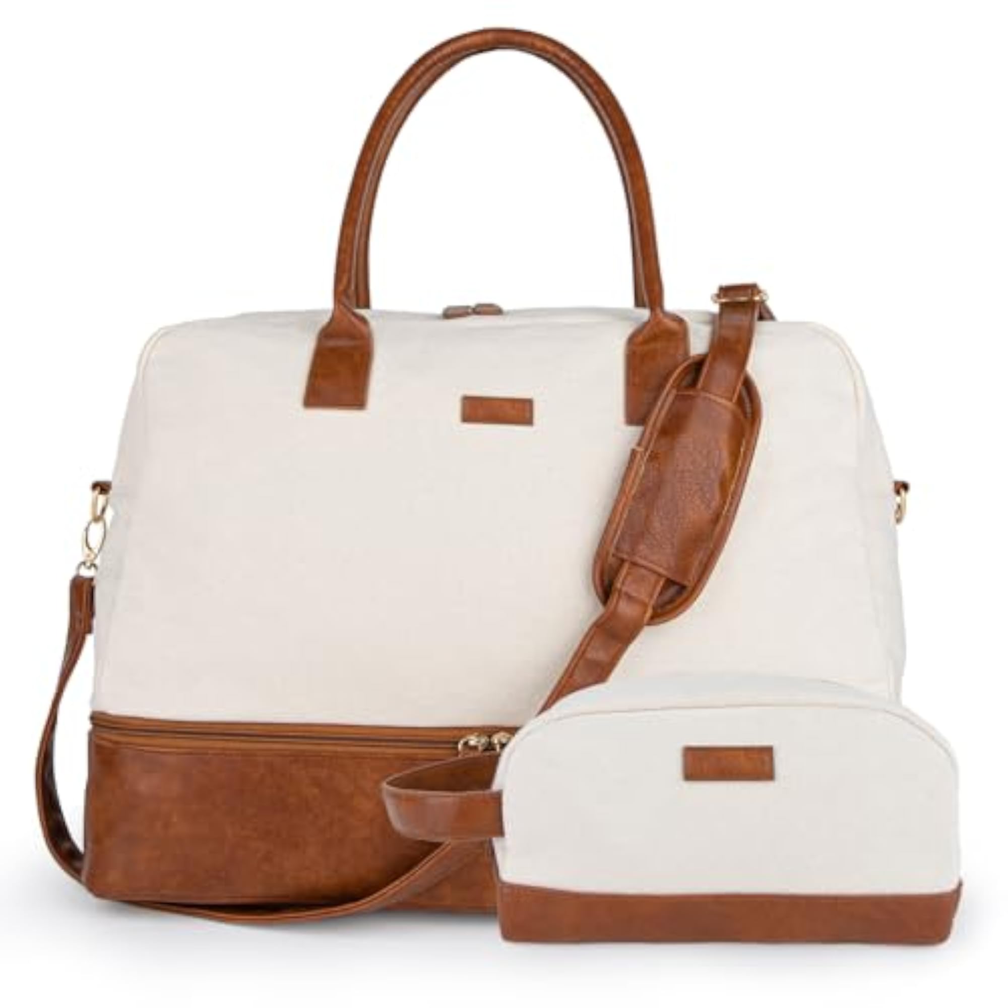 Canvas Weekender Bag with Shoe Compartment