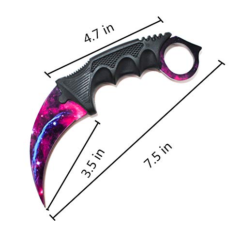 Wetop Karambit Knife, Cs-Go For Hunting Camping Fishing And Field Survival, Stainless Steel Fixed Blade Tactical Knife With Sheath And Cord (Purple Star). #TOP1