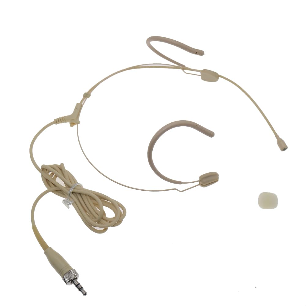 Beige SL6 Strong Cable Ear Hanging Headset Microphone for Sennheiser EW G3 G4 BeltPack Wireless System Omnidirectional Head Mic
