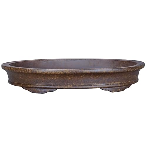 NEBE Planter Boxes Outdoor Purple Sand Vintage Handmade Oval Breathable Gardening Jungle Landscape Bonsai Pot Planting Pots(L)