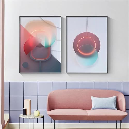 Póster abstracto geométrico de estilo nórdico moderno CLJKDX para salón y dormitorio de 60x70cm