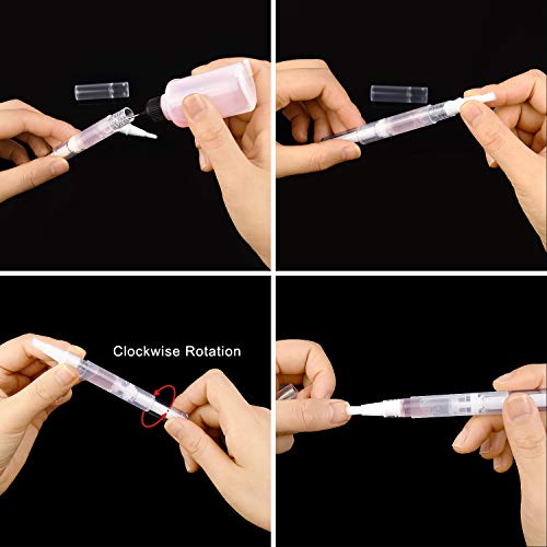 Cepillo de aceite de cutícula portátil en bolígrafo transparente de 3 ml para cosméticos 4