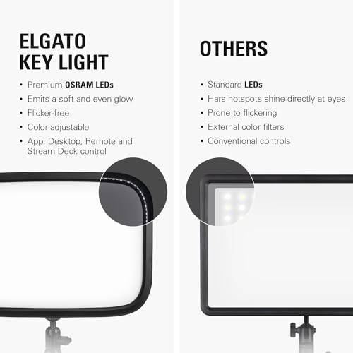 Elgato Key Light - Professional 2800 lumens Studio Light with desk clamp for Streaming, Recording and Video Conferencing, Temperature and Brightness app-adjustable on Mac, PC, iOS, Android - Image 6