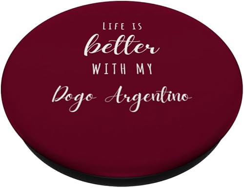 Miniatura 2 de La vida es mejor con mi perro argentino Dogo mamá sorpresa PopSockets intercambiables PopGrip