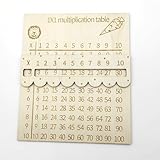 CHENNAN 1 Satz Werkzeuge zum Erlernen der Mathematik, Lernhilfe für das Einmaleins, Hölzerne Multiplikationstafel für Schüler, Zur Einführung, Lehren und Verstärkung der Primären (Holzfarbe)
