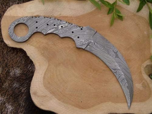 Damascus Steel Blank Blade Custom Handmade 9" Hunting Karambit Knife Blank Blades for knife making