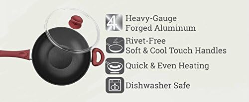 Wok Antiadherente de Aluminio Forjado SAFLON 11 Pulgadas con Tapa miniatura 9