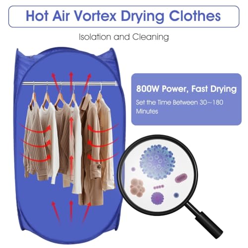 Image of 800W Portable Folding Electric Air Clothes Dryer for Home & Dorms, Suitable for Wet and Cold Weather, Mini Portable, Fast Drying for Clothes, Shoes, Hats(Multicolour)