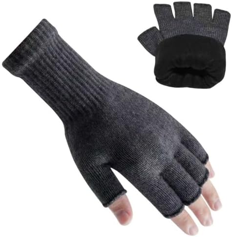Rahhint Alpaka Wolle Fingerlose Winterhandschuhe Doppellagig - Elastische, Atmungsaktive & Wärmendehandschuhe zum Tippen, Arbeiten, Fahren - Thermo Handschuhe für Büro, Homeoffice