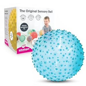 Edushape Sensory Ball for Baby – 7” Transparent Trendy Color Baby Ball that Helps Enhance Gross Motor Skills for Kids Aged 6 Months & Up – Pack of 1 Vibrant Colorful and Unique Textured Ball for Baby