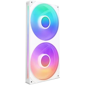 NZXT F280 RGB Core - 280 mm Single-Frame RGB Fan - White | 280mm single-frame unit with two 140mm RGB fans on one cable. Spee