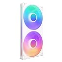 NZXT F280 Rgb Core - 280Mm Single-Frame Fan Unit With 2 X 140Mm Rgb Fans - Speed & Lighting Control - High Static Pressure & Airflow - Fluid Dynamic Bearings - 8 Argb Leds Per Fan - White,Desktop gallery image