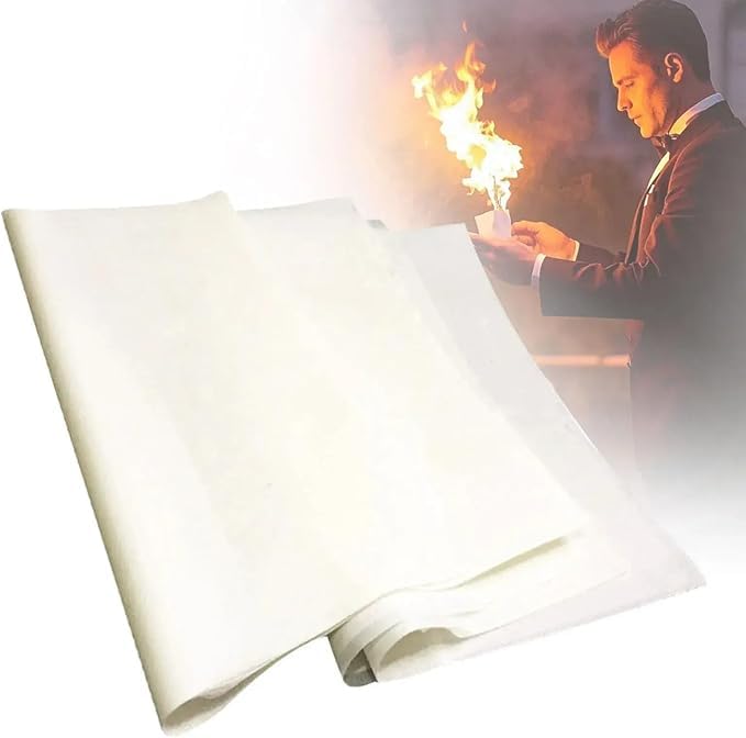 Vanishing Paper Magic Trick (10x10cm 15 sheets), Quick Flash Sheets for Magic, Bars, Restaurants & Visual Effects – Stunning Fire Effects for Performances & Events