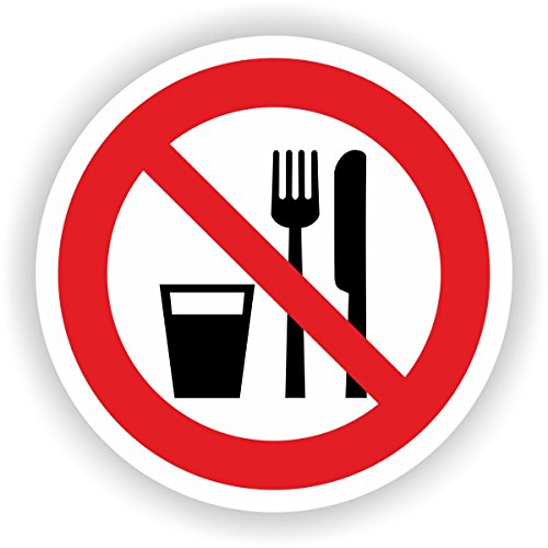 Preisvergleich Produktbild Essen und Trinken verboten / VER-25 / Sicherheitszeichen / Piktogramme / DIN EN ISO 7010 (5cm)