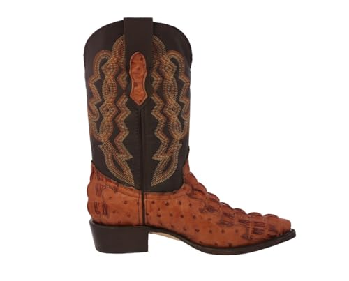 Texas Legacy Mens Cognac Western Wear Cowboy Boots Crocodile & Ostrich Print J Toe2